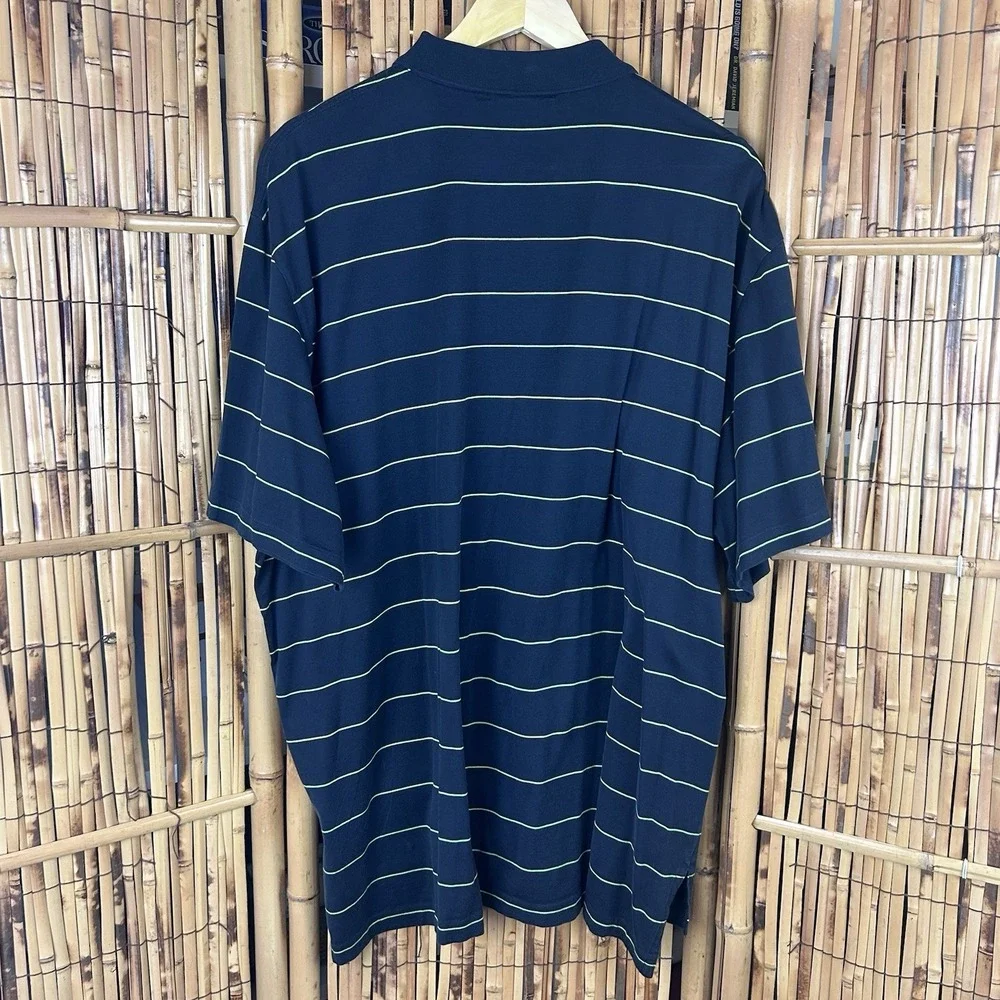 POLO Ralph Lauren Pima Cotton Black Green Stripe Pink Pony SS Preppy Shirt - XXL